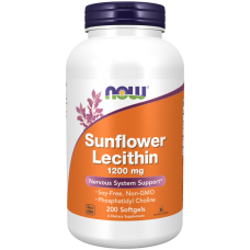 Подсолнечный Лецитин Now Foods Sunflower Lecithin, 1200 мг, 200 капс.